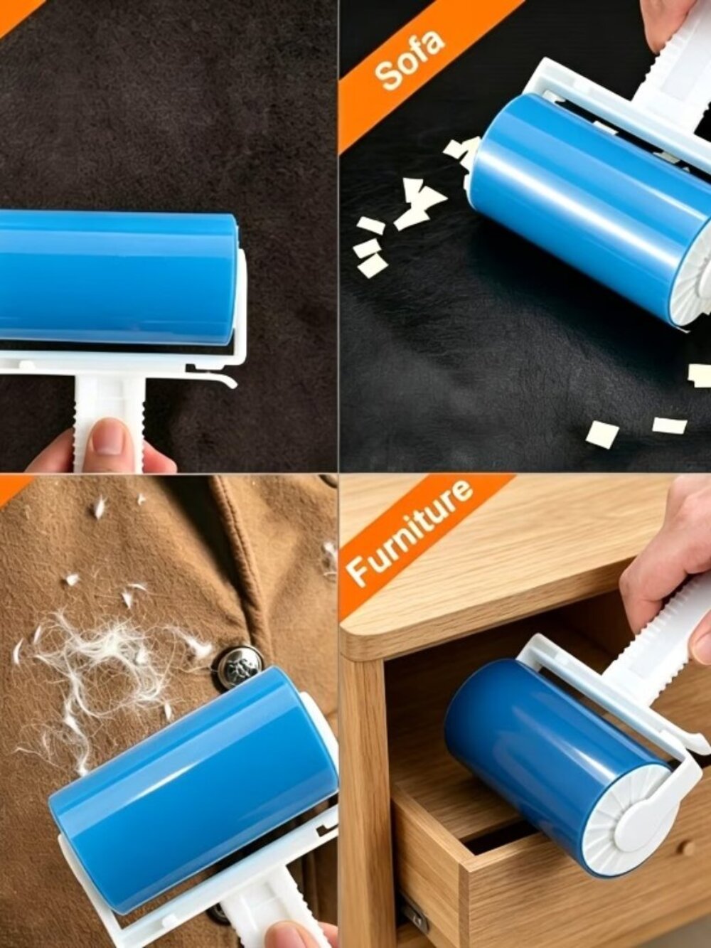 NEW LARGE Reusable Washable Lint Roller blue